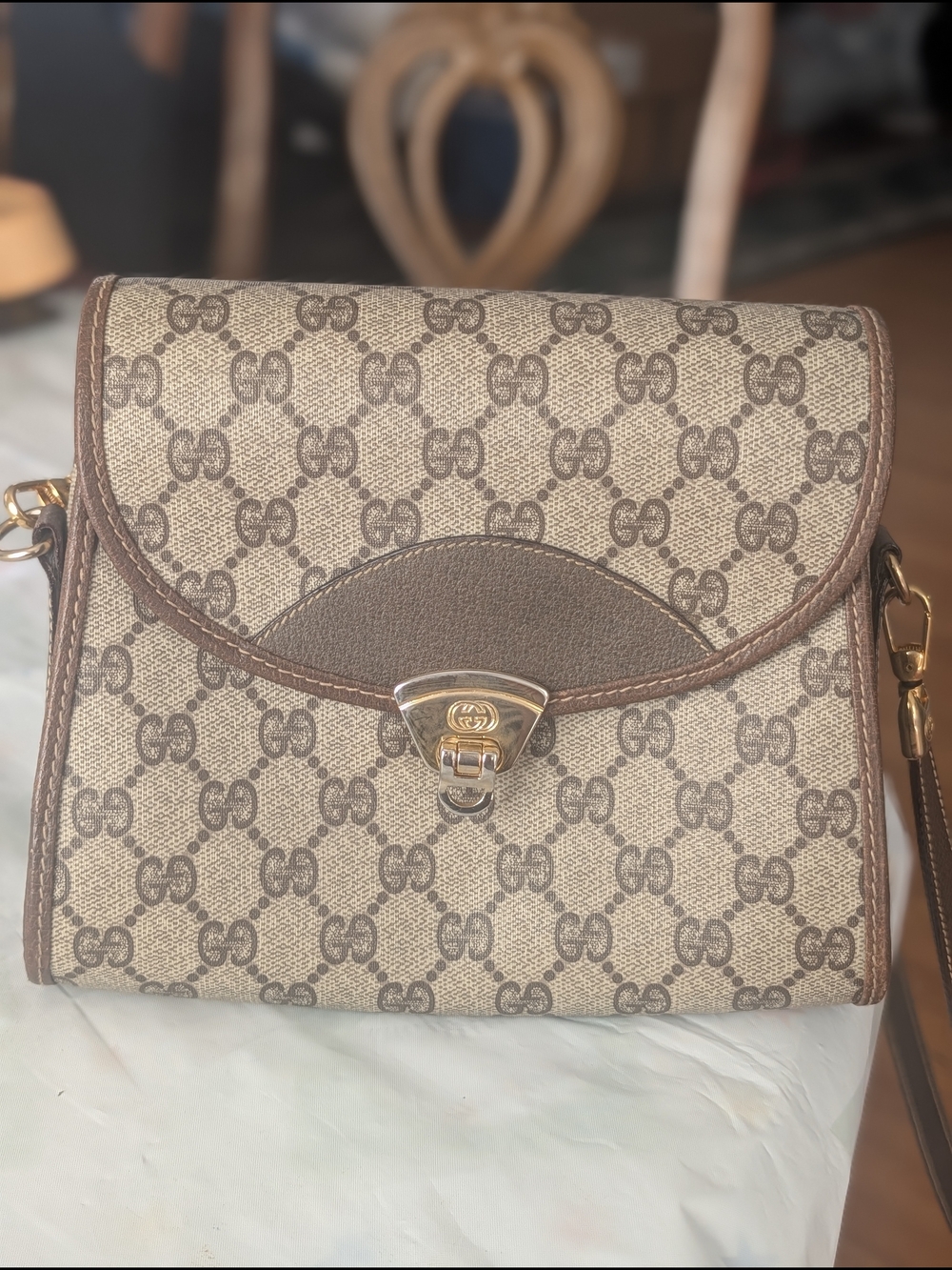Gucci Brown Supreme Crossbody Bag